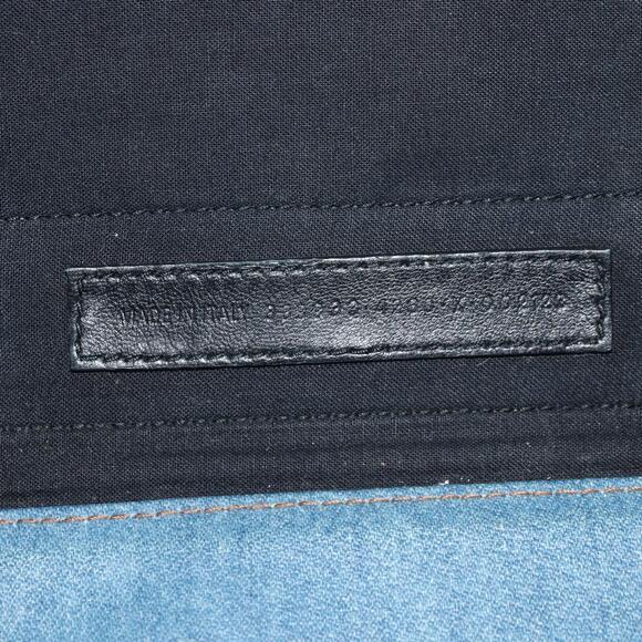 BALENCIAGA Navy Cabas S Hand Bag PVC Leather Blue Silver 339933 Auth 149725